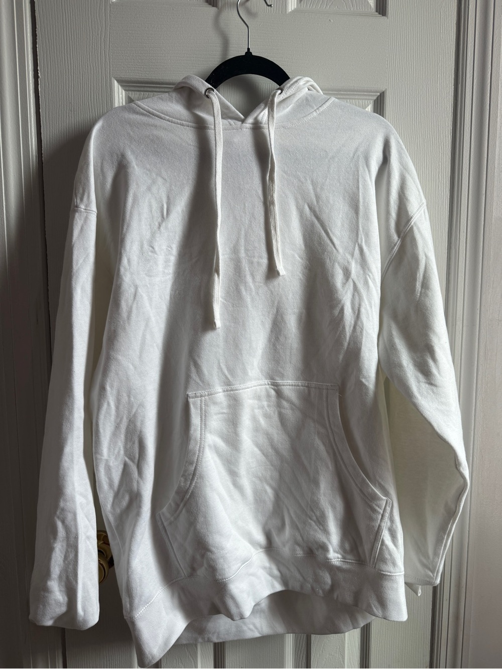 Classic White Hooded Pullover Sweatshirt - Men's